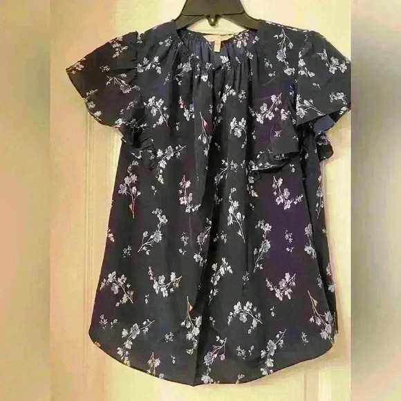 Rebecca Taylor Francine Floral Print Silk Top - Picture 2 of 9